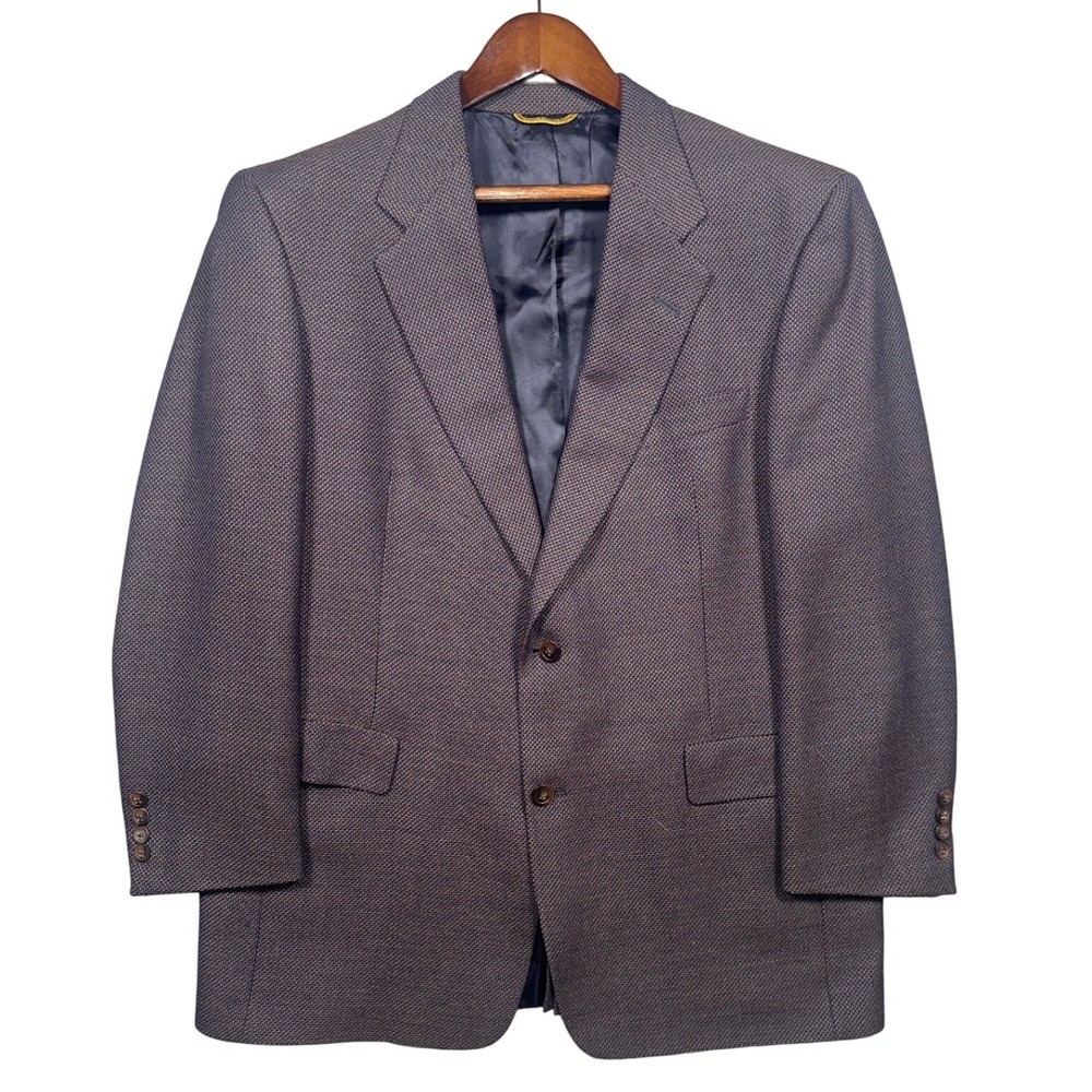 Hart Schaffner Marx‎ Gold Trumpeter Blazer Mens 43R Purple Brown Sport Coat